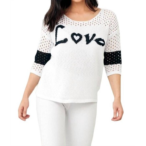 Women's Crochet Love Crew - french kyss - image 1 of 4