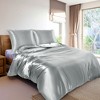 PiccoCasa 3 Pcs Soft Smooth Silky Breathable Duvet Cover Set 1 Quilt Cover, 2 Pillowcase - 4 of 4