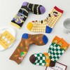 Anna-Kaci Women's Trendy Cotton Socks 2-Pack Colorful Patterned Casual Design Breathable Soft - 3 of 3