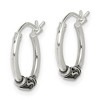 Black Bow Jewelry Antiqued, Sterling Silver Round Hoop Earrings - 15mm (9/16 Inch) - 2 of 4
