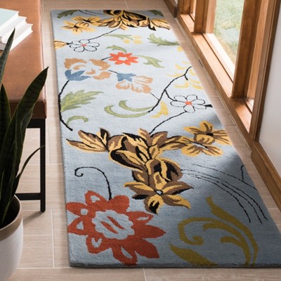Soho Blue Multicolor Hand Tufted Wool Runner Rug