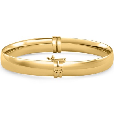 Pompeii3 8mm Polished Bangle Bracelet 18k Yellow Gold Over Silver