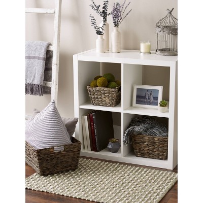Set of 3 Hand-Woven Hyacinth Storage Baskets in Gray Wash