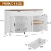 Whizmax 55"Buffet Sideboard Cabinet with Drawer and Storage,Barn Doors Coffee Bar Cabinet Buffet Table for Kitchen,Living Room(White) - 3 of 4