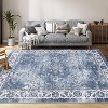 Vintage Floral Print Rug, Non-Slip, Washable, Stain-Resistant, Low Pile Carpet for Living Room/Bedroom/Kitchen - 2 of 4