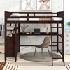 Full Size Wooden Loft Bed With Drawers, Shelves And Desk - ModernLuxe - image 2 of 4