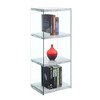 40.75" SoHo 4 Tier Tower Bookcase White Faux Marble - Breighton Home: Modern Style, Tempered Glass Sides, Easy 1 Step Assembly - image 3 of 4