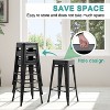 BestMassage Set of 4 Stackable Metal Bar Stools 24/30 Inch Counter Barstool Height Backless - 4 of 4