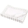 Juvale 200-Pack Rectangular Paper Lace Doilies Placemats for Cakes & Desserts, White, 11.7 x 7.3 Inches - 4 of 4