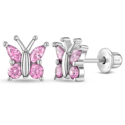 Butterfly backs for earrings, silicone earring stoppers - heart earnuts,  sterling silver 925, BAR 5 5,5x5,8 mm - SILVEXCRAFT