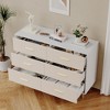 Modern White Dresser, Wooden Chest of Drawer with Metal Legs, White, 47.2" D x 15.5" W x 33.5" H, Storage Cabinet for Bedroom, Living Room, Entryway - 3 of 4