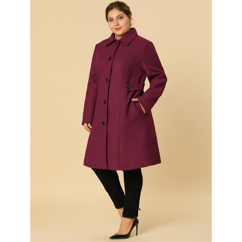 Agnes Orinda Women's Plus Size Winter Outfits Utility Belted Fashion Overcoats, 4 of 7