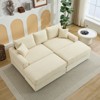 Modern 2-Piece Corduroy Sectional Couch Slipcover Cushion Covers Stretch Fabric 2 Pillows Retro Chic Living Room - 3 of 4