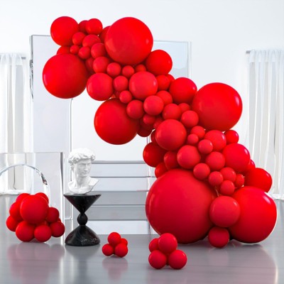 PartyWoo Balloons Red 36 18 12 10 5 Inch 100 pcs