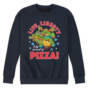 Men's - Teenage Mutant Ninja Turtles - Life Liberty Pursuit Of Pizza Graphic Fleece Sweatshirt - 1 of 4
