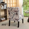 CAVINAS English Letter Print Fabric Armless Chair, Contemporary Accent Chair with Removable Back and Removable Legs - 4 of 4