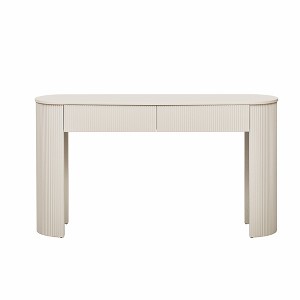 Dexmalle Modern Console Table with Storage, Oval Top and 2 Drawers - 1 of 4