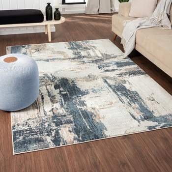 Luxe Weavers Distressed Abstract Area Rug, Non-Shedding Carpet