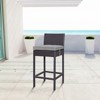 Modway Convene Outdoor Patio Fabric Bar Stool Espresso Gray - 2 of 2