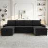 Whisen 109.5" Convertible Sofa Bed, Modern U-Shaped Sofa, Upholstered Couch with Storage Boxes & Pockets, Cup Holders - 2 of 4