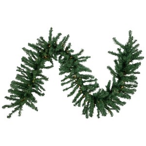 Northlight 27' x 20" Pre-Lit Green Artificial Pine Christmas Garland, Warm White LED Lights - 1 of 3