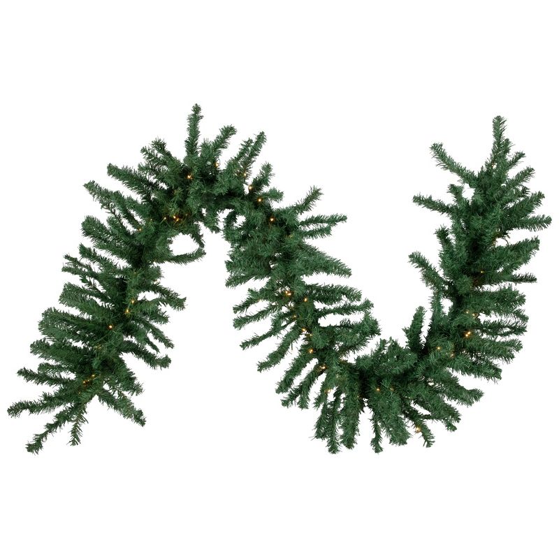 Northlight 27' x 20" Pre-Lit Green Artificial Pine Christmas Garland, Warm White LED Lights, 1 of 5