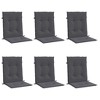 vidaXL Lowback Chair Cushions in Anthracite | 100% Polyester Oxford Fabric | Comfortable and Durable | for Outdoor Furniture | Set of 6 - 3 of 4