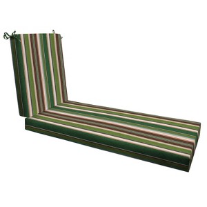 Honeycomb Outdoor Chaise Lounge Cushion - Stripe Pine Green - 1 of 4