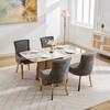 Okak Modern Chenille Dining Chairs Set of 2, Comfy Fabric Chairs with Thick Upholstered, Accent Chairs with Gold - Plated Legs Rivet Trim - 3 of 4