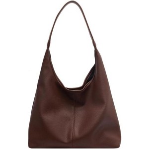 Hobo Bags for Women Slouchy Tote Bag Soft Casual PU Leather Handbags - 1 of 4