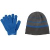 Grand Sierra Kids' 8-12 Striped 2-Piece Winter Beanie and Glove Set - 4 of 4