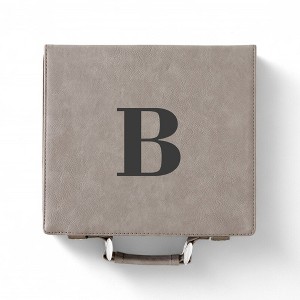 Personalization Mall Grey Leatherette Poker Chip Set - 1 of 2