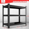 ORRD 3-Tier Metal Storage Rack with Adjustable Shelves, for Living Room/Kitchen/Supermarket/Garage, Black, Assembly Required - 2 of 4