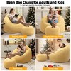AENKYO Microfiber Upholstered Bean Bag Sofa Chair with Footstool, Petal Back Memory Foam Lazy Sofa for Living Room & Bedroom - 2 of 4