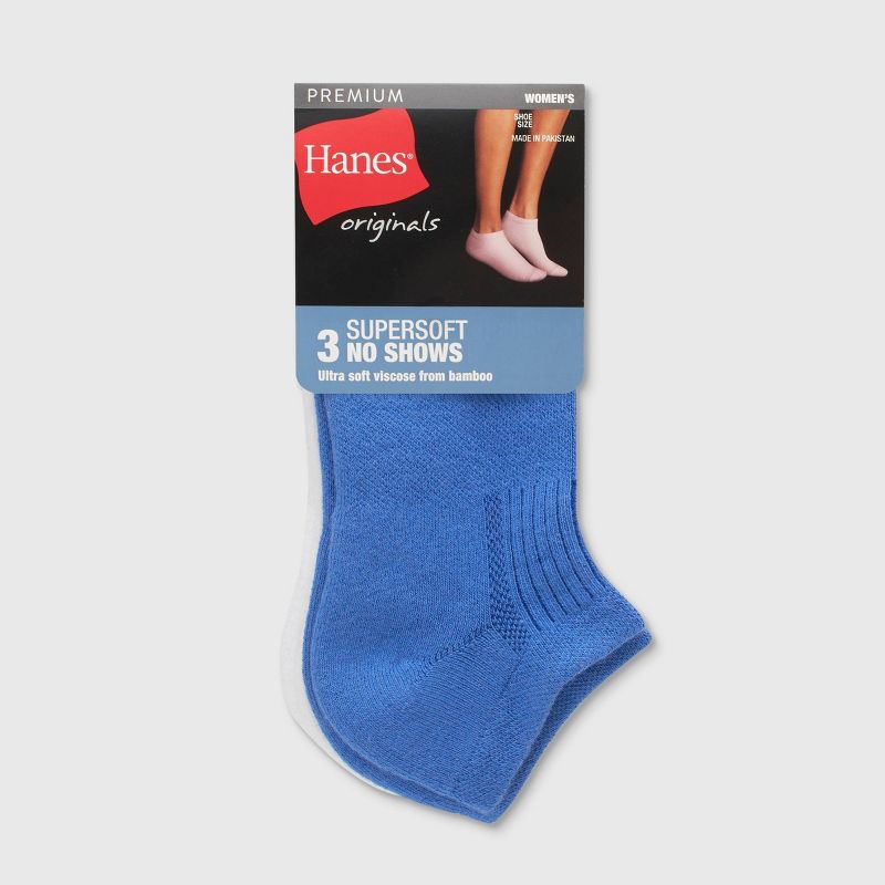 Hanes Women's 3pk SuperSoft No Show Socks - 5-9, 4 of 7