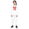 Everyday Kids Christmas Collection Festive Red & Gold Bow Girls Pullover Hoodie – Holiday Sweatshirt - White - 2 of 3