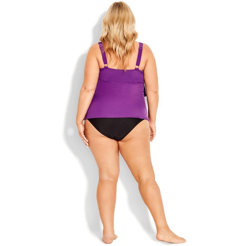 Women's Plus Size Ruffled Tankini Top - bright violet | AVENUE, 2 of 6