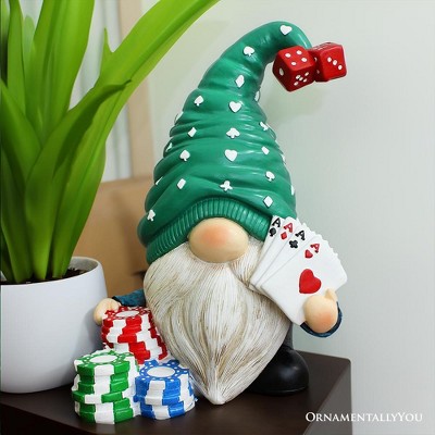 Poker Gnome Figurine, 8" Room Table Decor Statue| OrnamentallyYou