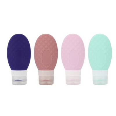Unique Bargains Portable Silicone Pump Bottle for Travel Multicolor 4 Pcs