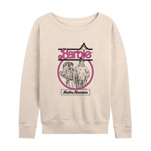 Women's - Barbie - Malibu Mountain Lightweight French Terry Wide Neck Long Sleeve Shirt - 1 of 4