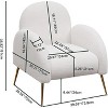 GAOMON Upholstered Single Chair Armchair with Golden Legs for Living Room, Bedroom, Office, Home Decoration White - 2 of 4