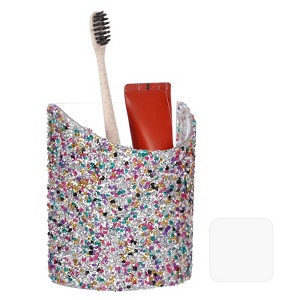 Unique Bargains Wall-Mounted Pencil Nail Art Tool Makeup Brush Holder with Clear Adhesive - 1 of 4