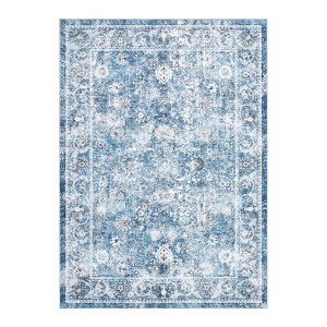 COZONY Vintage Floral Mat Rug Carpet, Non-Slip Washable Low Pile Floor Covering for Living Room Bedroom Entryway - 1 of 4