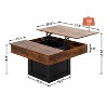 WOWLIVE Farmhouse Wood Coffee Table with LED, Lift Top Coffee Table with Storage for Living Room, Accent Table for Office Apartment - 3 of 4