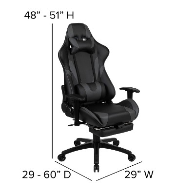 Modern Gray Wood Gaming Desk with Adjustable Height and Chair Bundle