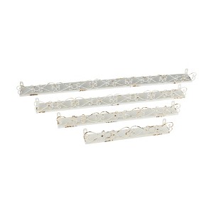 Storied Home Farmhouse Decorative Iron Ledges, Distressed Cream, Set of 4 Sizes - 1 of 4