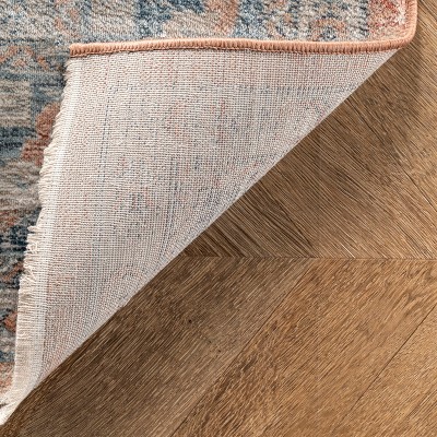 Rust Rectangular Synthetic Medallion 5' x 7' Area Rug