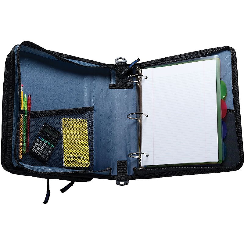 Case It 2 Blue Zipper Binder with Laptop/Tablet Pocket LT-007BLU, 4 of 6