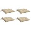 vidaXL Chair Cushions 4 pcs Beige 15.7"x15.7"x2.8" Oxford Fabric - 3 of 4