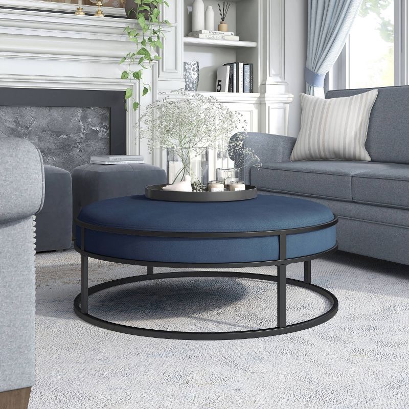 39.5" Greenbank Round Cushioned Ottoman - HOMES: Inside + Out, 4 of 8